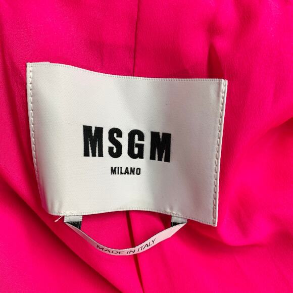 MSGM Size 2 Pink Wool Blend Peak Lapel Single Button Jacket Blazer - Picture 5 of 11